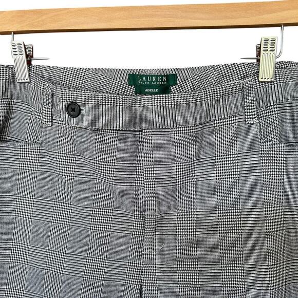 Lauren Ralph Lauren Adelle Black + White Houndstooth Thick Slacks Size 16 - Picture 3 of 5